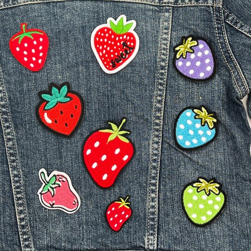 Strawberry iron on patch, fruit patches, sew on patches for kids - Picture 6 of 11