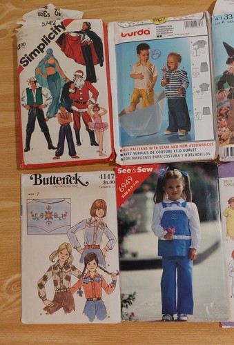 Children's Toddlers Clothing Costumes Sewing Patterns Lot 9 Patterns - Picture 2 of 4