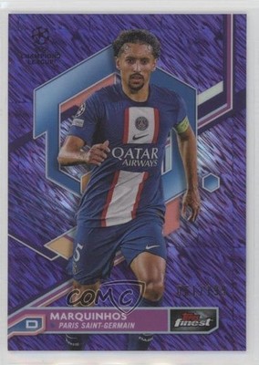 2022 Finest UEFA Club Competitions Purple Shimmer Refractor /199 Marquinhos 1co1