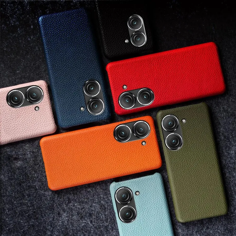 Funda de cuero genuino para teléfono Funda Asus Zenfone 9 para Zenfone 10 cubierta Foto 4 de 4