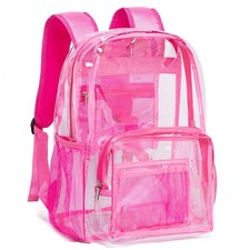 Clear Backpack Heavy Duty PVC Transparent Backpack with Reinforced Strap La...