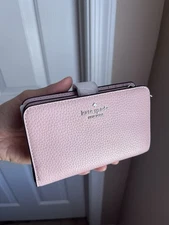 NWT Kate Spade Pink Lena Pebbled Leather Medium Bifold Wallet