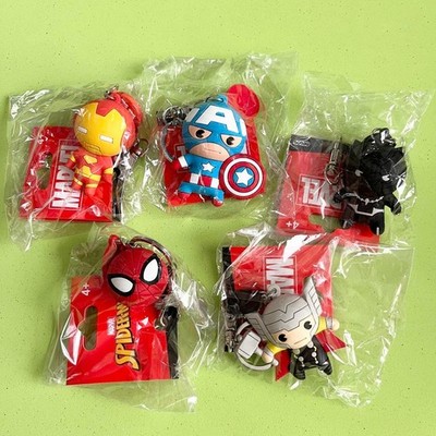 Marvel Charms Set of 5  Iron Man, Captain America, Black Panther, Thor, Spidey