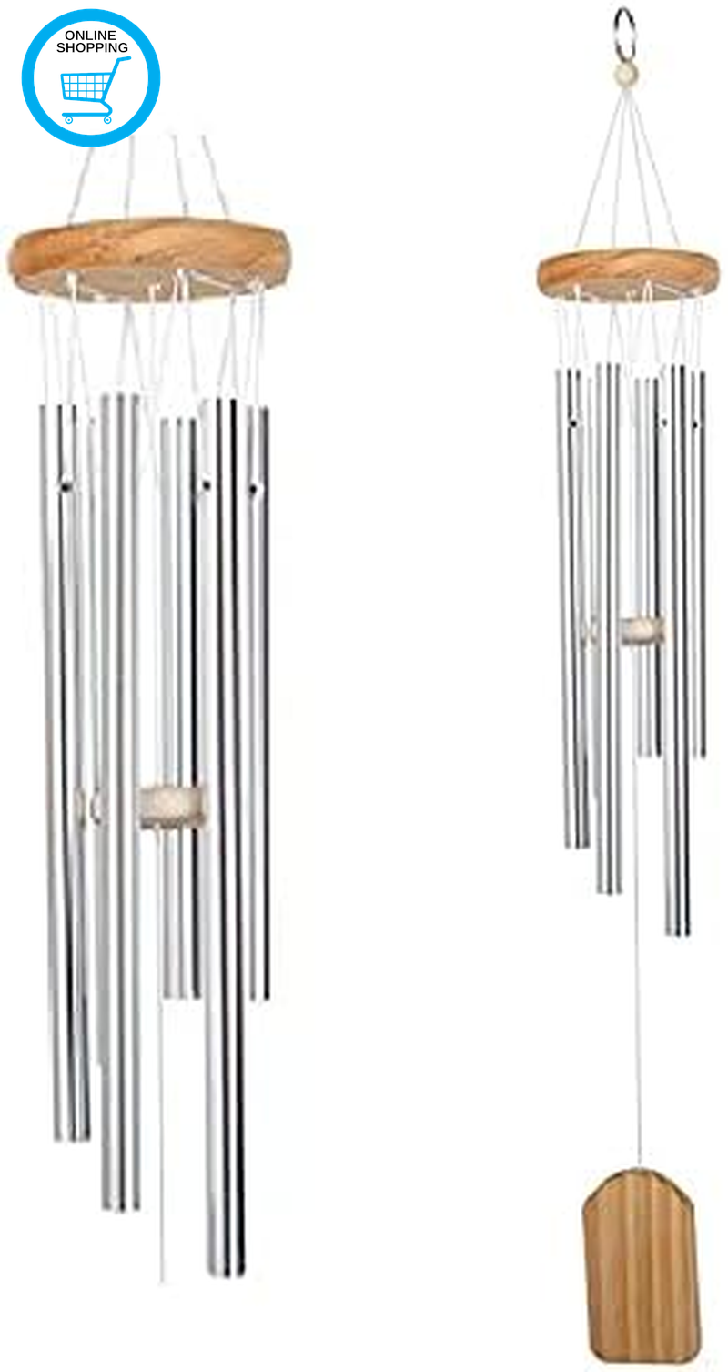 Wind Chimes, 25.6 Inch Wind Chime Outdoor Metal Tubes Wind Chimes 6 Aluminum All