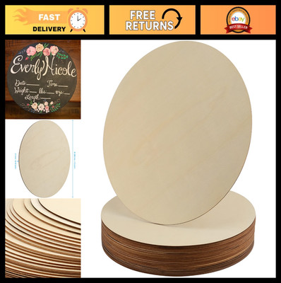 24 PCS 15'' Unfinished Wood Circles - Craft Discs for DIY Projects, Wall Art & De