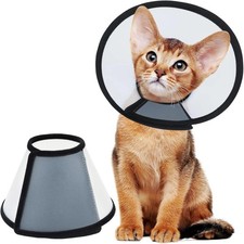 Cat Cone Collar  3 Sizes Lightweight Soft Edge Recovery Cone for Cats, Adjustabl