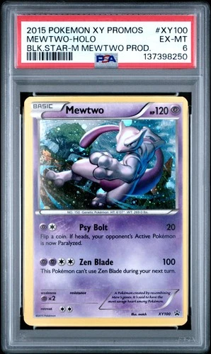 POKEMON XY BLACK STAR PROMO MEWTWO EX #XY100 PSA 6 EXCELLENT #137398250