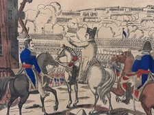 Napoleon’s Battle Of Vagram Matted Framed Antique 19th Century France Art Print