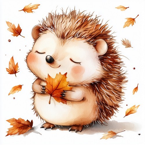 20 Servietten Lovely Autumn Animals Verspielte Herbsttiere Igel Maus 33X33Cm-image
