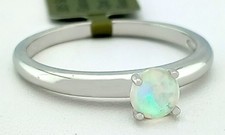 GENUINE 0.50 Cts OPAL SOLITAIRE RING SOLID .925 STERLING SILVER - New With Tag