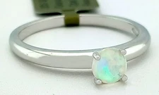 GENUINE 0.50 Cts OPAL SOLITAIRE RING SOLID .925 STERLING SILVER  - New With Tag