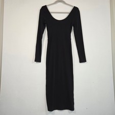 Forever 21 Black Ribbed Midi Dress. Size Small
