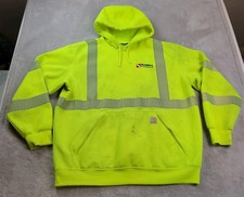 Carhartt Rain Defender High Visibility Hoodie Mens XL Yellow Reflective 104987