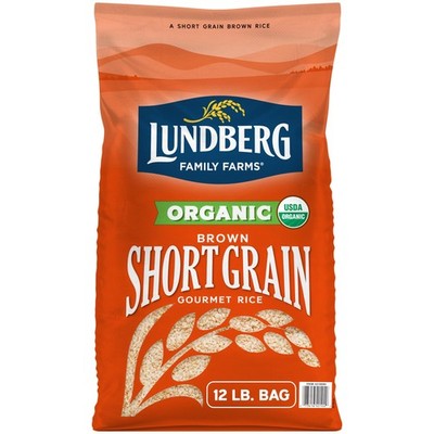 Organic Short Grain Brown Rice, Bulk Bag, Sticky Rice, 12 Lb