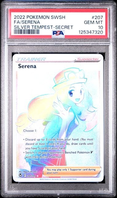 2022 POKEMON SWORD & SHIELD SILVER TEMPEST SECRET #207 FULL ART/SERENA PSA 10