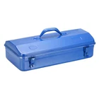 Portable Tool Box, 17" x 9" x 3" Trunk Tool Storage Box Steel Organizer,Blue