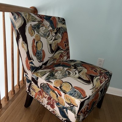 Beautiful Multicolor Raymour And Flanigan Accent Chair With Button Beads like ne