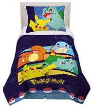 Pikachu "Groove" Kids Reversible Twin Bed Set-T825525686, T825526026