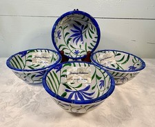Tommy Bahama Tropical Blue Rattan Melamine Bowls 5 7/8", Set/4, NEW