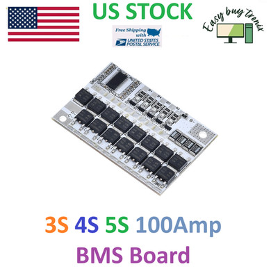 2Pcs 3S 4S 5S BMS 100A Li-ion Li-po Balanced Battery Protection Board