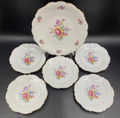 Mazedonien Salat Dessert Kuchen Torten Service Set FURSTENBERG Gold