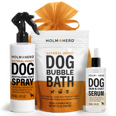 Holm & Herd Holm Herd Oatmeal Honey Dog Care Gift Bundle 3 Piece Grooming Set