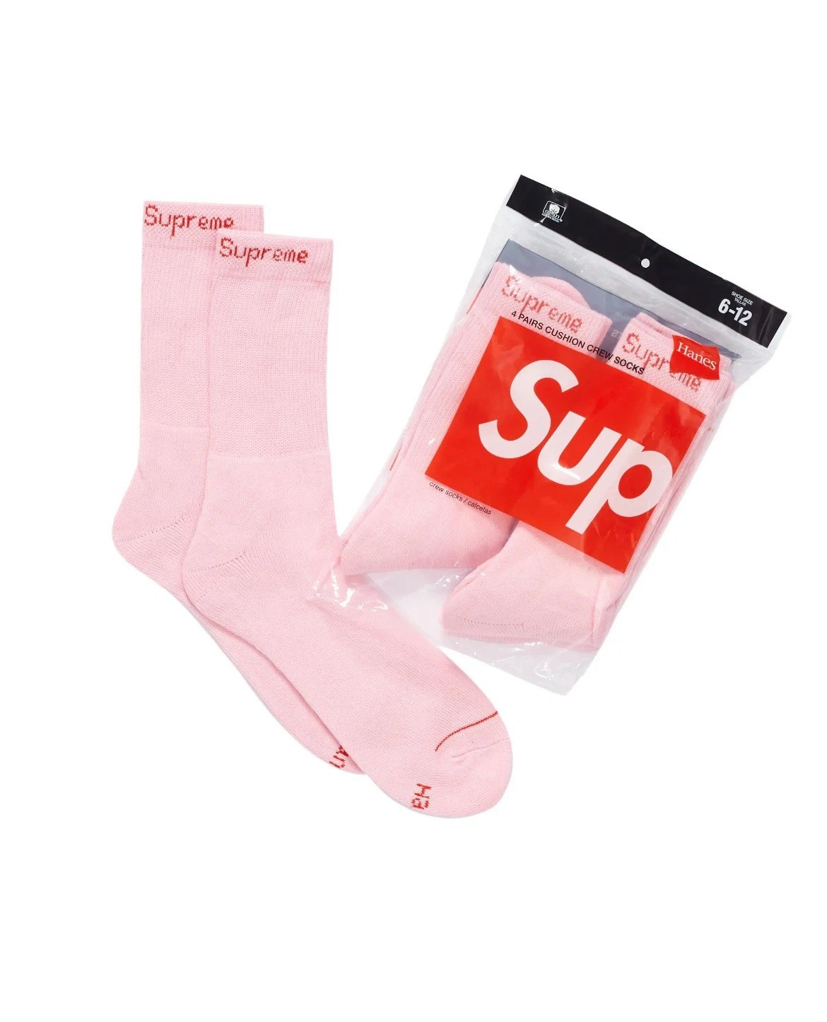 Chaussettes Supreme Hanes Crew (lot de 4) 
