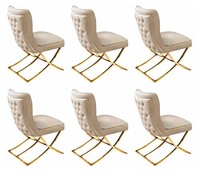 6X StüHle Stil Modern Farbe Beige Esszimmer Neu Vielseitig Weich Bequem