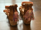 Girls Brown Multicolor Embroidery Wedge Sandals - Junior Size 3 — photo 4
