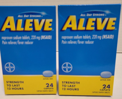 ALEVE Pain Relief Naproxen Sodium Tablets - 24 Count  2 Packs = Total 48 caplets