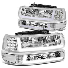 Dna Motoring Pair Headlight Assembly Compatible 99-02 Silverado 1500 2500/01-02
