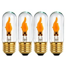 4 Pack E26 Base LED Flame Light Bulbs Flickering Fire Effect Decoration