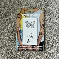 NOWY Inkbox Tymczasowe tatuaże Zestaw 2 motyli Wodoodporny Ostatnie 1-2 tygodnie
