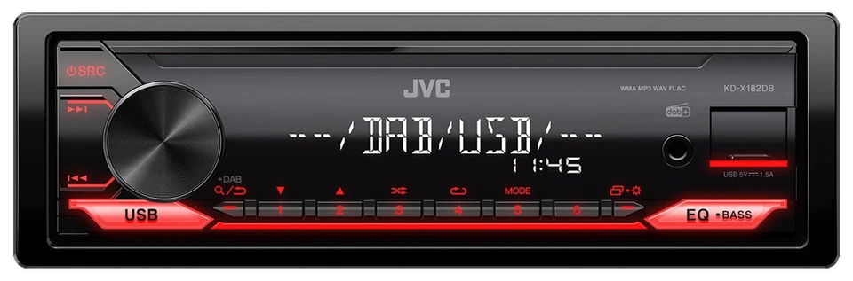 JVC KD-X182DB Autoradio mit MP3 USB AUX MaX Power 4 x50W DAB / DAB+ - Bild 2 von 4