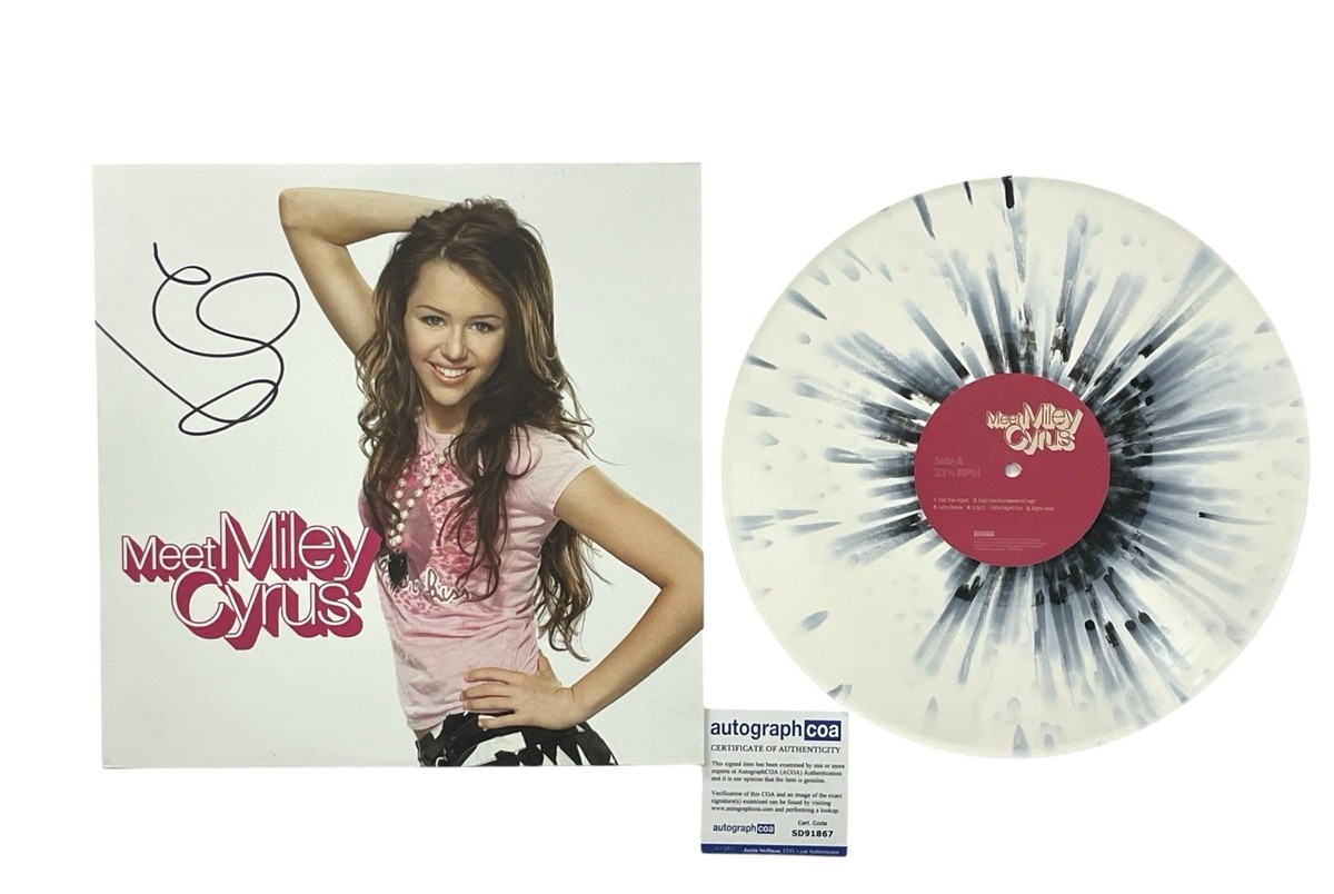 Meet Miley Cyrus Signed Limited White/Black Splatter Vinyl Hannah
