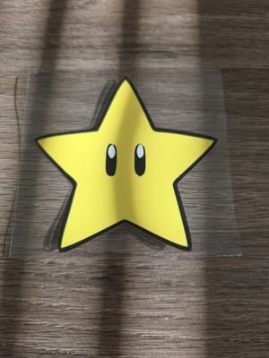 Mario Mario Bros. Power Star UV DTF Raised Decal Sticker Waterproof 3inx 3in