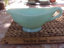 Jadeite Gravy Boat 8 1/4" Length x 3" Hgt Manufactured in 2000 Unmarked. NEW NOS