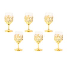 Image of Wine Glasses 6PCS Set Flower Embossed Pattern Vintage Wine Glasses
