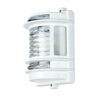AußEnleuchte Wandlampe Weiß IP64 Messing Glas E27 H: 22 Cm Eingang Haus Garten