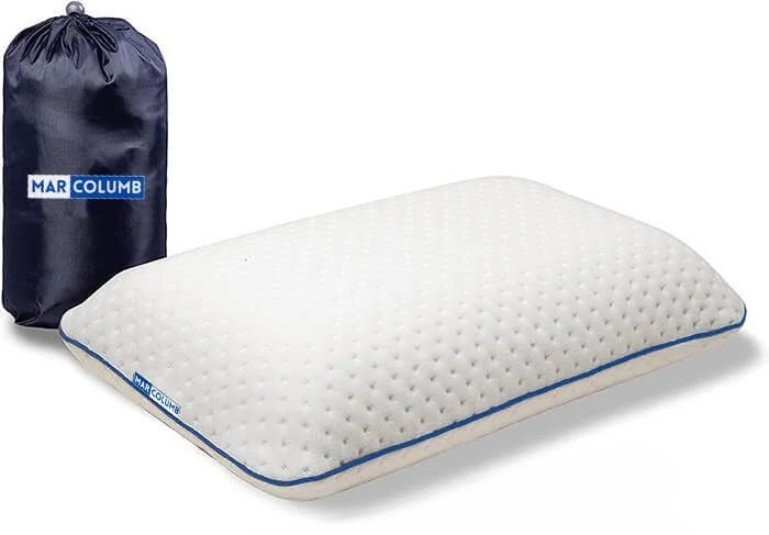 Marcolumb Memory Foam Cojín de Viaje Almohada de Camping 35x30x10 cm