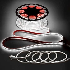 120V LED Strip Lights White 150FT/45M One Roll Waterproof 45M, Cold 