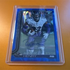 Topps 2025 Chrome Football Derrick Henry Blue Autograph Ravens #BA-DH /150