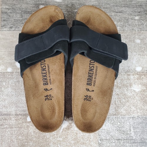 Birkenstock Oita Slide Sandals Womens Sz 5 Narrow Black Suede Slip On Open Toe - 第 4/10 張圖片
