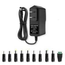 9V DC Power Supply 1A AC Adapter, 100-240V 50/60Hz to 9 Volts 1Amp Transformer,