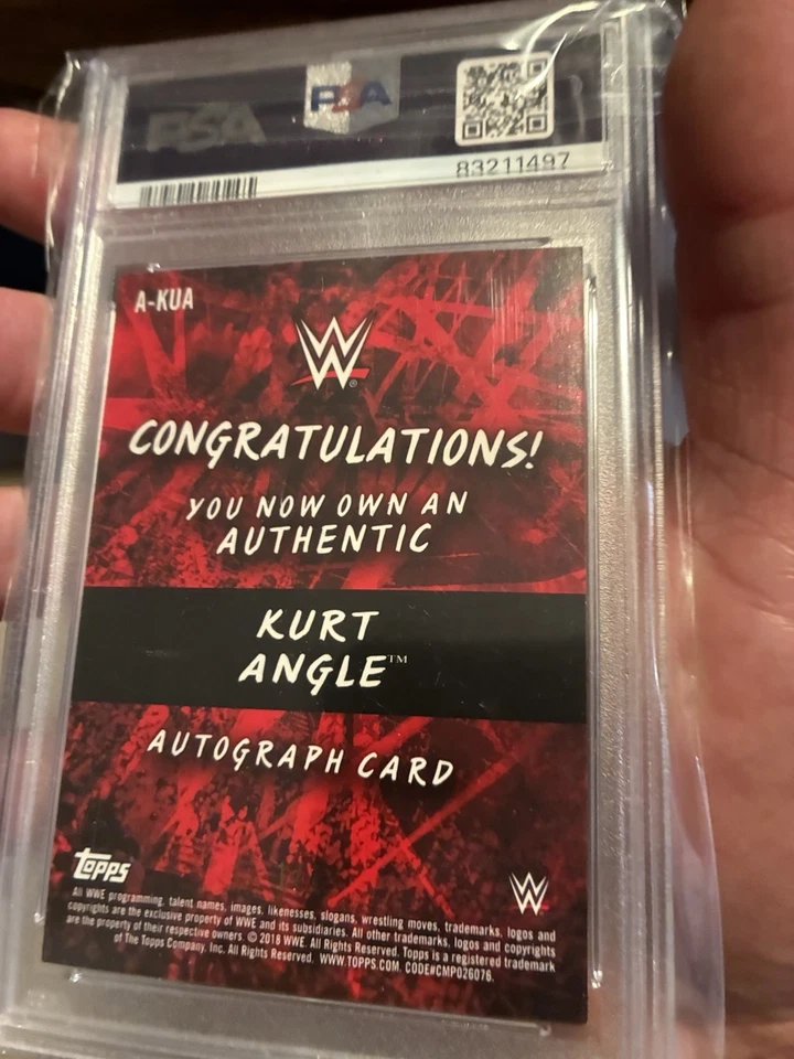 2018 Topps WWE Road To Wrestlemania Kurt Angle  AUTO 1/1! PSA 9/10! WOW! - Image 3 of 4