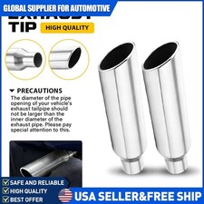 2x Stainless Steel Exhaust Tail Pipe Tips 2.5 Inlet 4 Outlet 17 Long Silver 2x Stainless Steel Exhaust Tail Pipe Tips 2.5 Inlet 4 Outlet 17 Long Silver