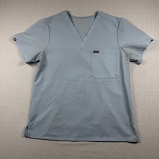 FIGS Kade Scrub Top Light Blue Size Large Men  s Medical Uniform V-Neck