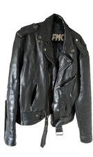 FMC Mens Black Leather Motorcycle Biker Jacke...