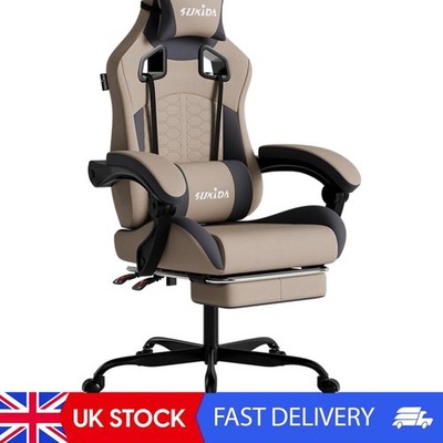 Luxuriöser ergonomischer Gaming Stuhl für Erwachsene - inklusive Massage Lendenwirbelstütze
