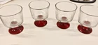 Vintage Anchor Hocking Mini Red Base Dessert Cups Set of 4
